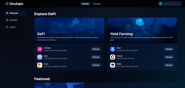 Gemini Teases ‘Onchain’ Platform as CEXs Push for DeFi Adoption Gemini Teases ‘Onchain’ Platform as CEXs Push for DeFi Adoption