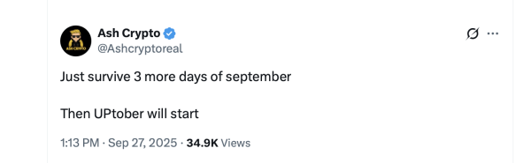 Bitcoin’s Q4 Warm-Up: 'Uptober' Hype Builds With October’s Track Record in Focus Bitcoin’s Q4 Warm-Up: 'Uptober' Hype Builds With October’s Track Record in Focus
