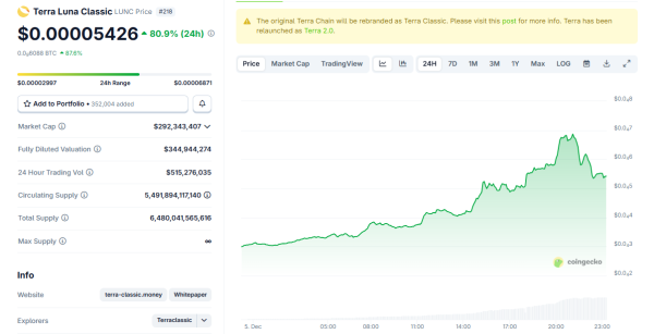 Terra Luna Classic (LUNC) Soars 100% After Viral T-Shirt Moment in Dubai